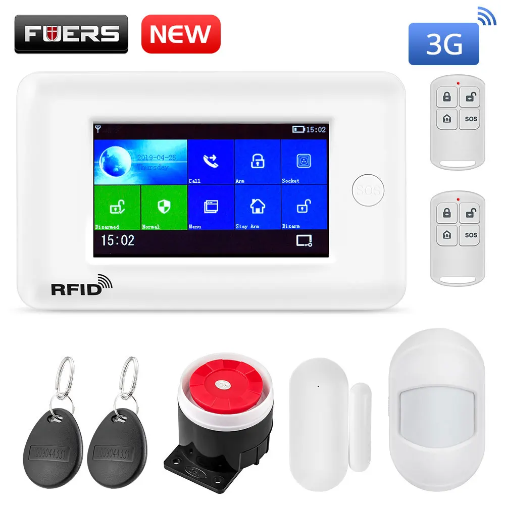 KIT 1 Fuers wifi 3g Умный дом Охранная сигнализация Мини PIR датчик движения Противоугонная система 4,3 дюймов цветной экран приложение дистанционное управление - Цвет: KIT 1