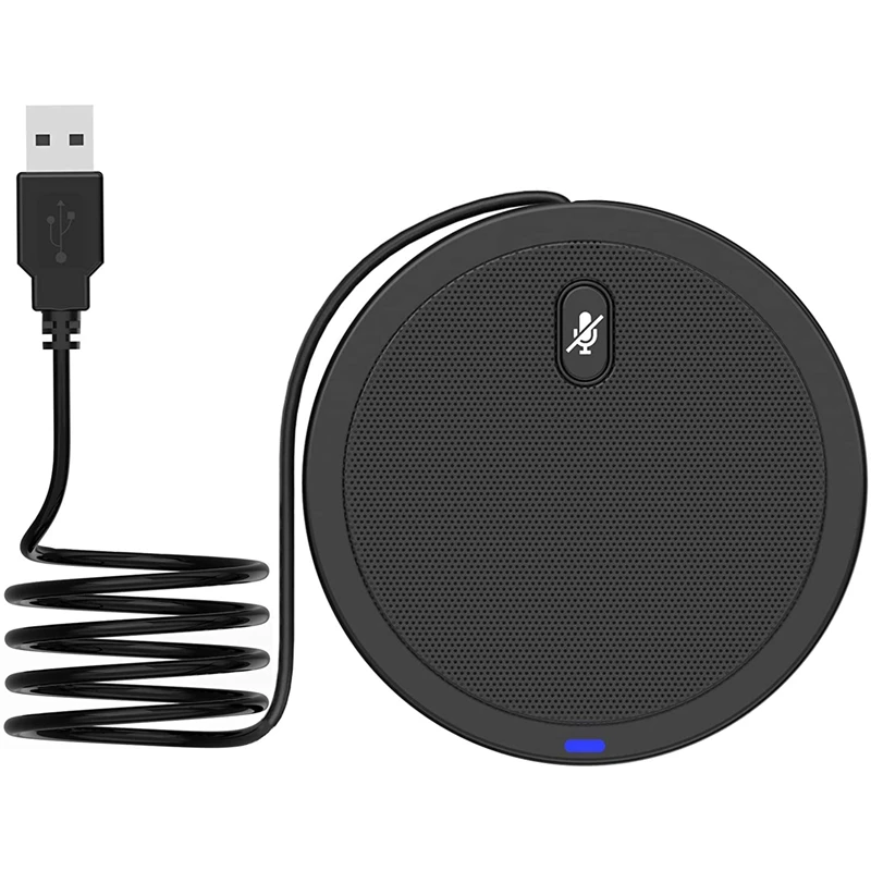 

USB-микрофон для конференций, 360-градусный многонаправленный конденсаторный микрофон, с бесшумной вилкой для видеособраний, игр, общения