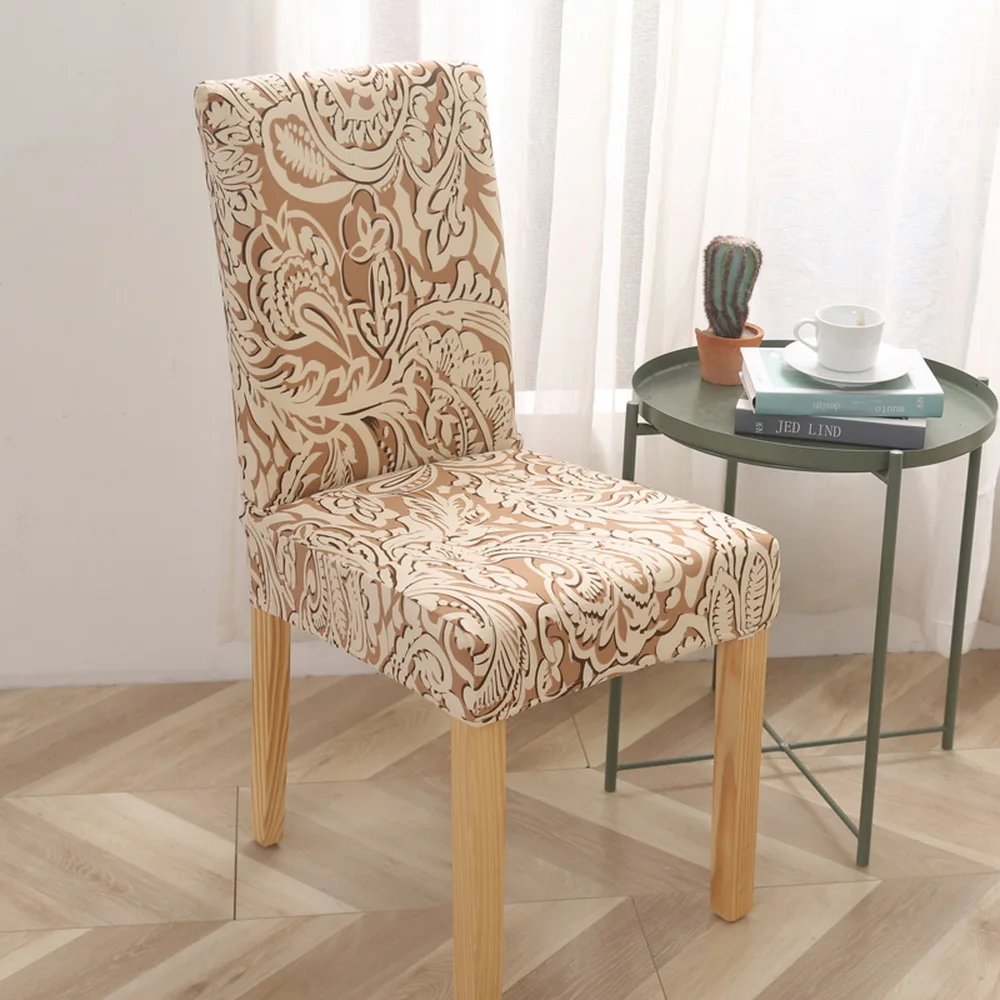 

Flower Printing Removable Chair Cover Stretch Elastic Slipcovers Folding Hotel Chair Covering Restaurant For Weddings Banquet