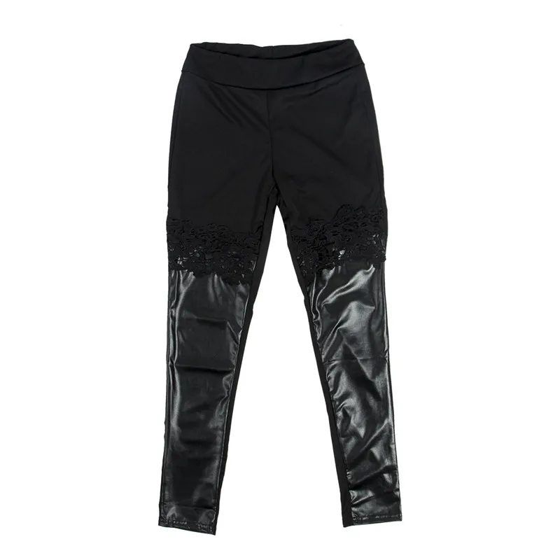 

Women's Sexy Wet Look Stretchy Pants Leather Skinny Pencil Trousers