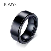 rings for men tomye jz21x006 high quality fashion casual titanium steel black 6mm ring width jewelry for gifts