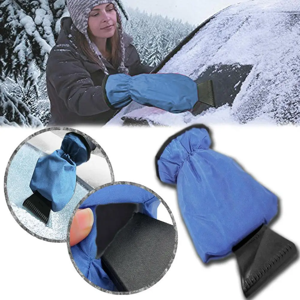 

Car Ice Scraper Mitt Winter Warm Car Windshield Shovel Glove S3F8