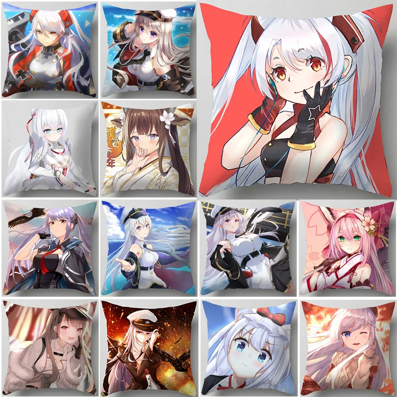 

45*45CM No pillow core Azur Lane character pattern pillow case Model Double sided printing Gift