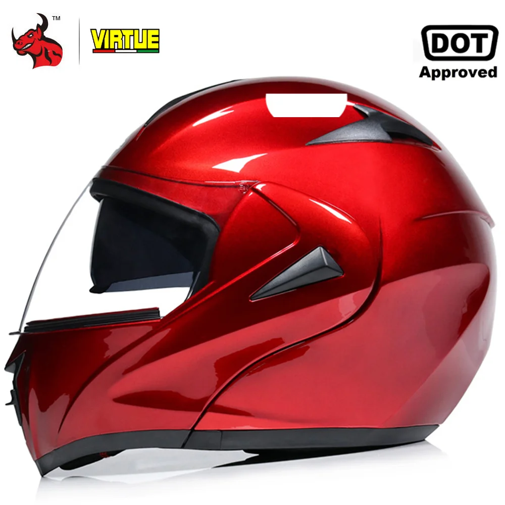 

2021 Flip Up Motorcycle Helmet Motorbike Modular Dual Lens Moto Motocross Helmet Crash Full Face Helmets Casque Moto Casco