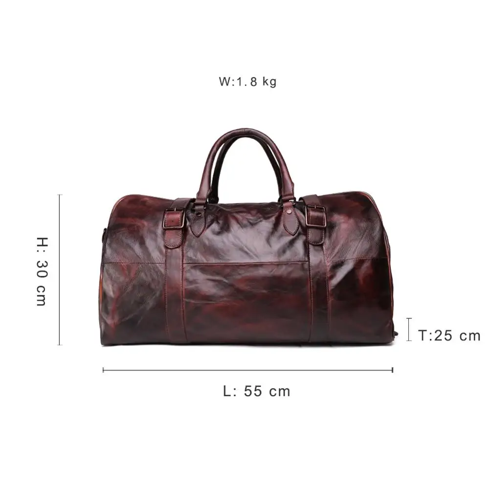 Мужская Дорожная сумка JOGUJOS из натуральной кожи вещевой мешок чемодан на плечо