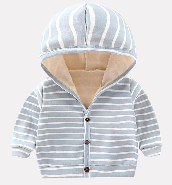 

Children's autumn winter new style plus velvet thick warm jacket hooded cardigan