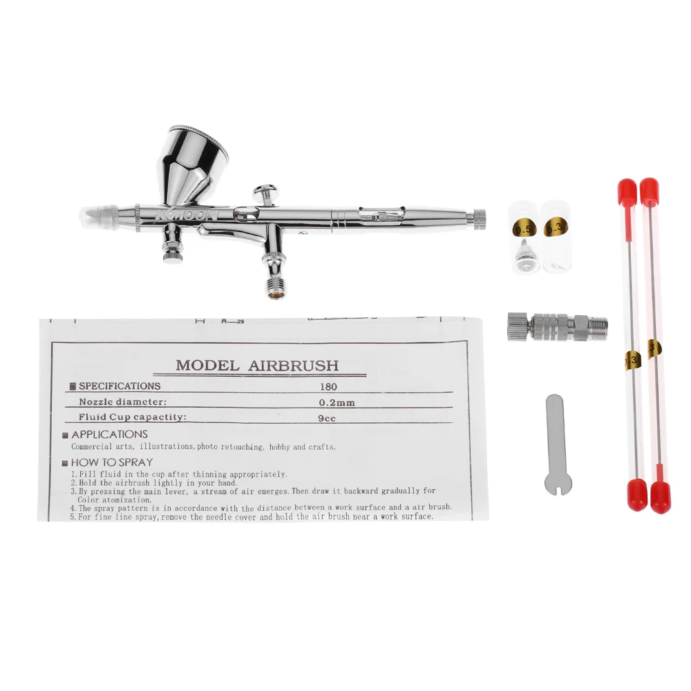 KKmoon 0 2/0 3/0 5 мм 9 куб. См гравитационный подающий Аэрограф Двойного Действия Набор