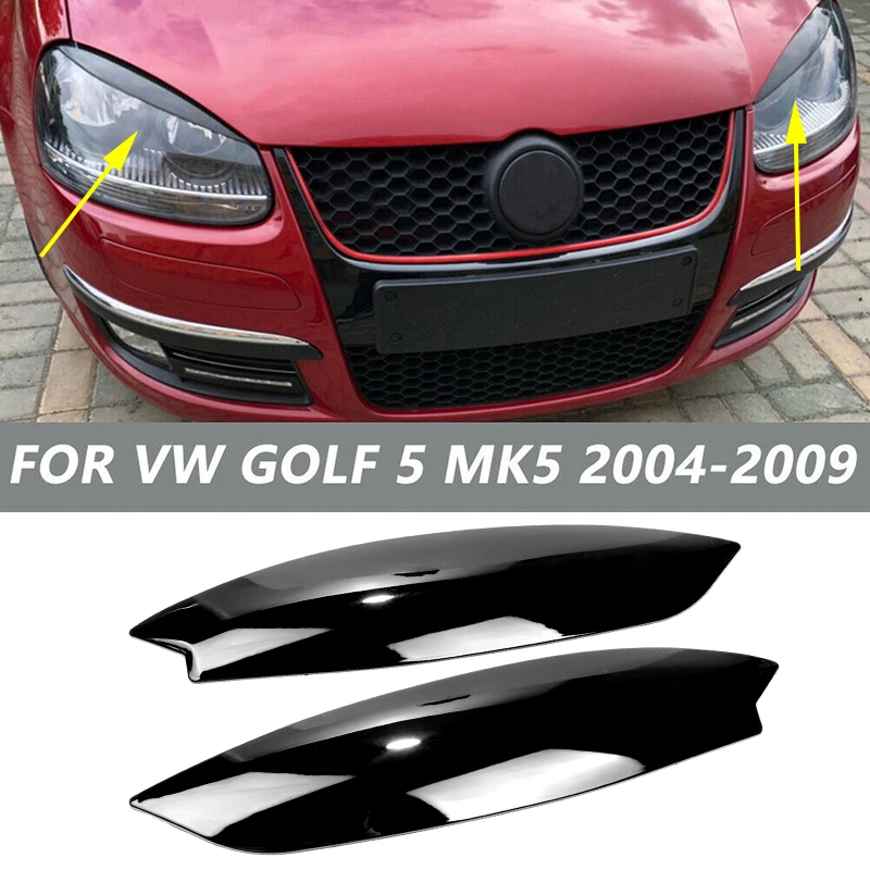 

1 Pair Car Headlight Eyebrow Sticker for Volkswagen GOLF 5 MK5 GTI R 2005 2006 2007 ABS Eyebrow Eyelids Trim Cover Accessories