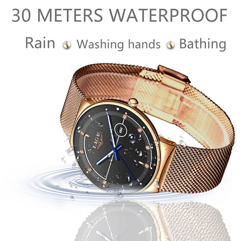 2020 LIGE Новые повседневные модные женские часы Лидирующий бренд Роскошные