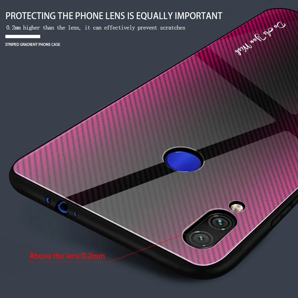 Для Xiaomi Redmi Note 7 Чехол чехол из закаленного стекла для телефона для Xiaomi Redmi Note 5 6 7 Pro 7A K20 Pro градиентные полосы задняя крышка