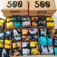 2021 new fashion men%e2%80%99s socks tie dye calabasas personality hot sale colorful match tidal youth socks 3 pairsbox gift pack