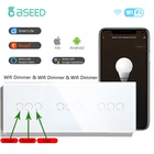 Настенные переключатели BSEED с тройным интеллектуальным датчиком света и Wi-Fi, сенсорные переключатели с регулируемой яркостью, управление через приложение Google Alexa Smart Life