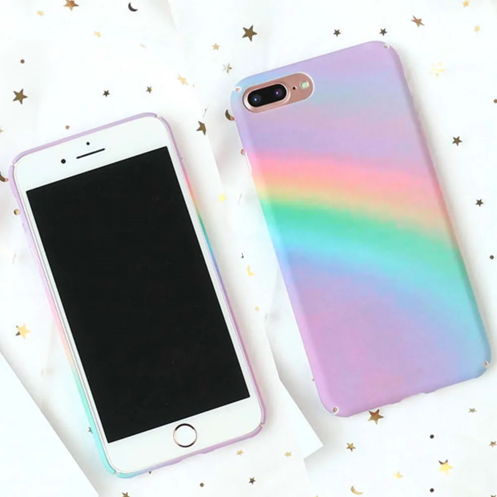 Радужный градиентный телефонный чехол для iPhone X Xr Xs Max цветной бампер 7 8 6 6S Plus