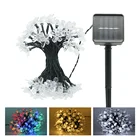 Уличная гирлянсветильник на солнечной батарее, светодиодная лампа в виде цветка вишни, сказосветильник освещение для сада, Рождественское украшение для вечеринки, свадьбы, 50100 светодиодов