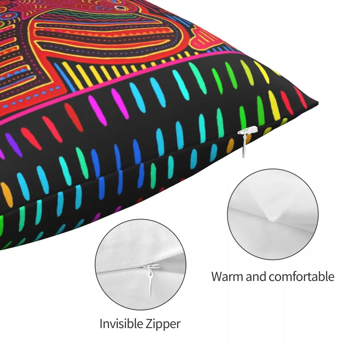 Индейская Подушка Kuna чехол из полиэстера и льна с бархатным узором декоративная