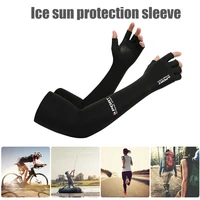 ice arm sleeves unisex uv protection running basketball sunscreen 2half finger arm covers sport cycling outdoor arm warmers