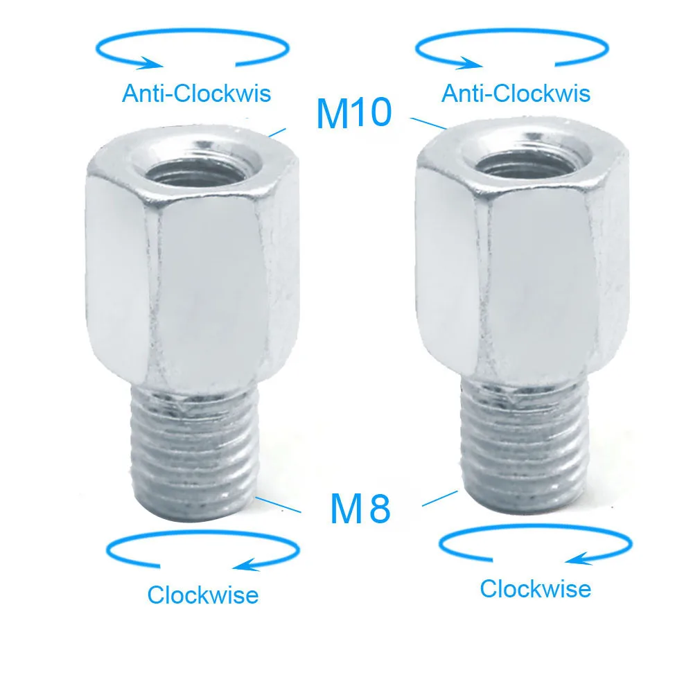 2x M10-M8 (L-R) Пара адаптеров для заднего зеркала скутера мотоцикла M10 10 мм M8 8 мм 6 мм по часовой стрелке против часовой стрелки правая левая рука резьба изменение винт - Цвет: 2x M10-M8 (L-R)