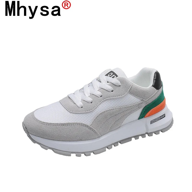 

2021 Fashion Women's Shoes Comfortable Breathable Mesh Casual Shoes Spring Women's Color Matching Lace-up Non-slip Sneakers
