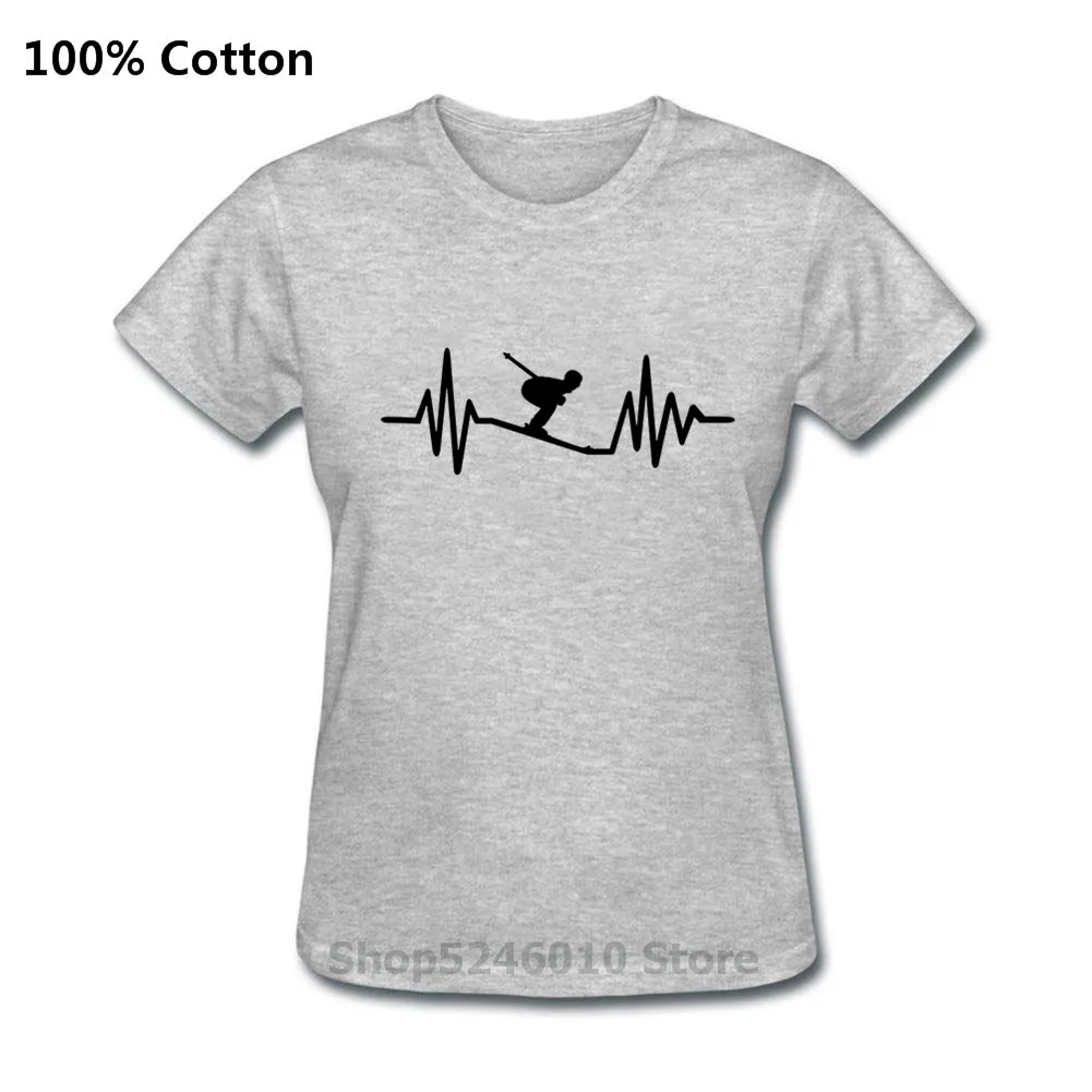 Футболка женская с коротким рукавом изображением сердцебиения для катания на