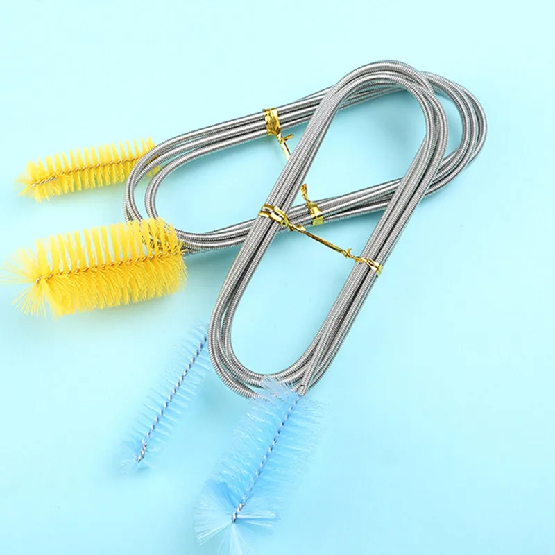 90/155/200cm Aquarium Cleaning Brush Stainless Steel Pipe Double Ended Hose Tank Cleaner Accessories | Дом и сад