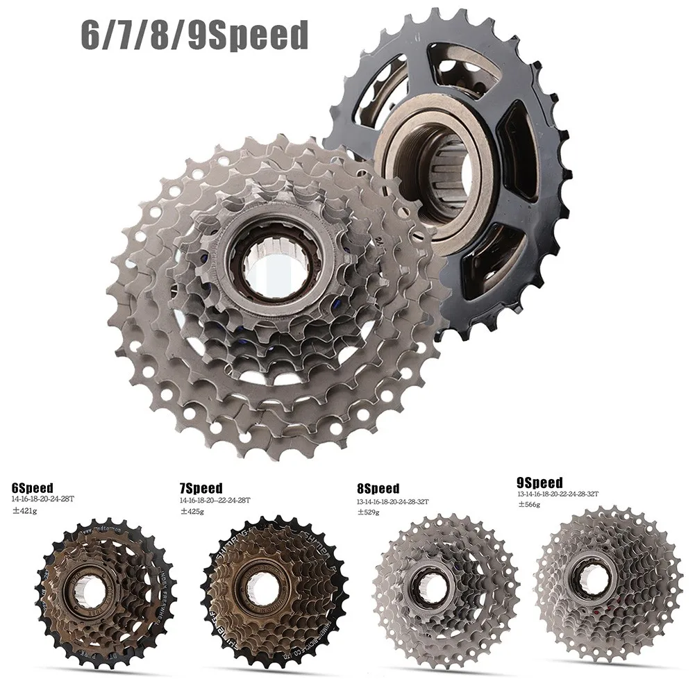 

MTB Road Bike Cassette Freewheel 6/7/8/9 Speed 14-28T / 13-32T Bicycle Flywheel Ultralight Steel Sprocket Cycling Parts