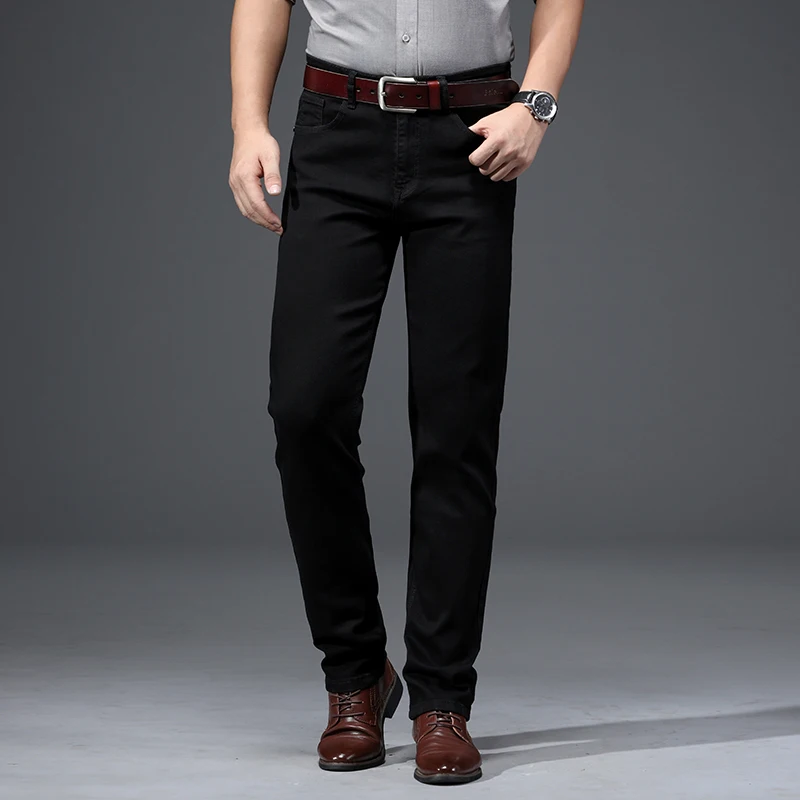 Новинка 2020 повседневные хлопковые черные джинсовые брюки Брендовые мужские