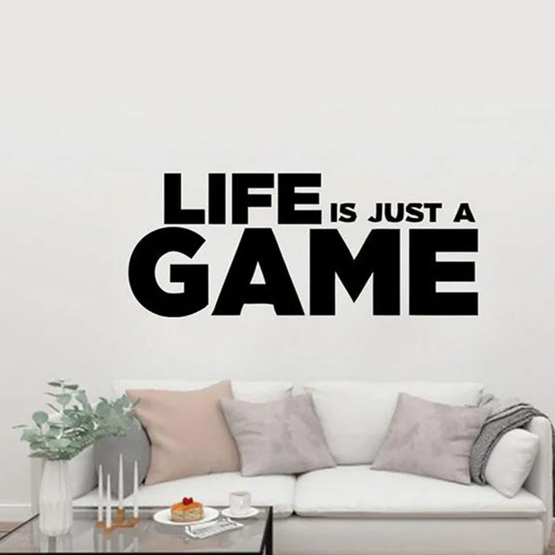 

Life Is Just A GAME Wall Stickers Quote Home Interior Decor Living Room C5030