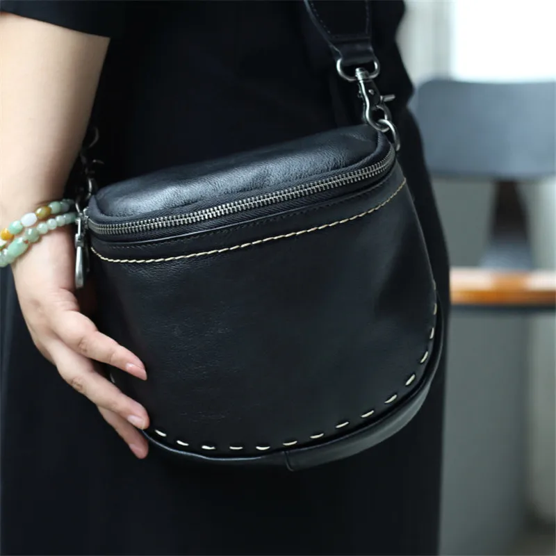 

Nesitu High Quality New Fashion Casual Black Genuine Leather Mini Women Messenger Bags Phone Female Shoulder Bags M014