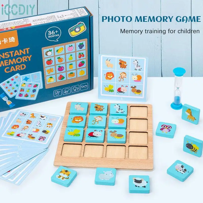 

Wooden Memory Match Chess Game For Kids 3d Animal Traffic Puzzle Board Fruit Shape Matching Educational Children Toy