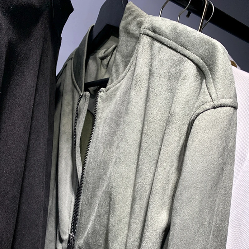 Мужская замшевая куртка-бомбер ZA с текстурным эффектом бейсбольная униформа