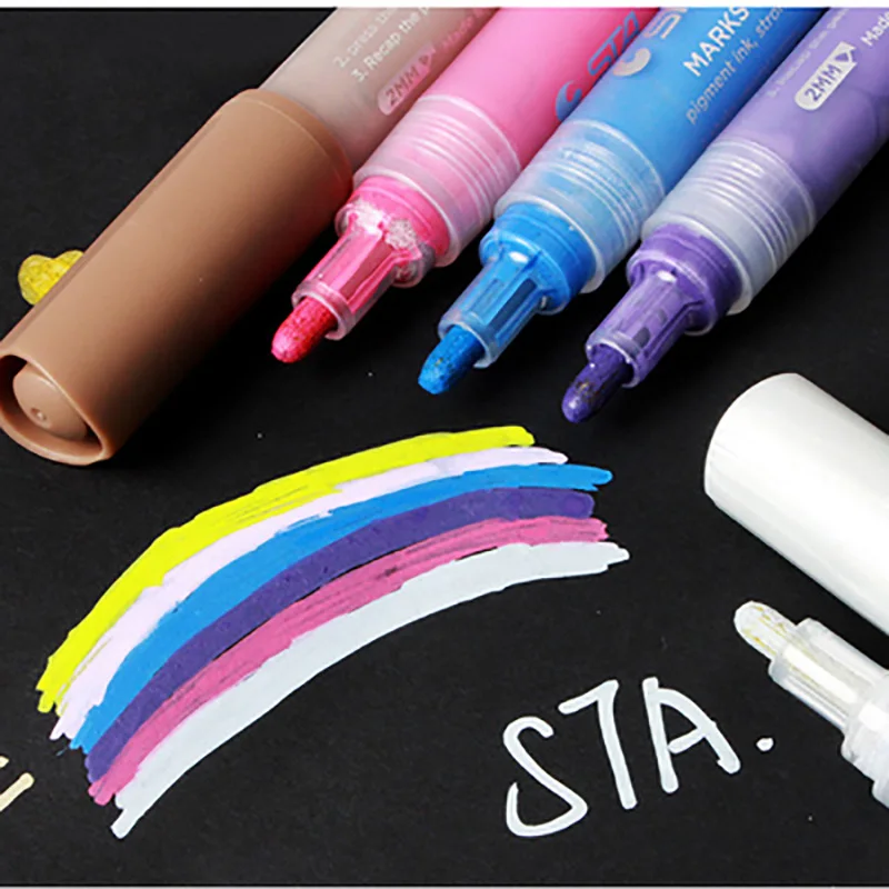 

12/24 Colors Acrylic Paint Marker Pens Set Permanent Marking Album Rock Metal Glass Graffiti Waterproof Painting Pen Supplies