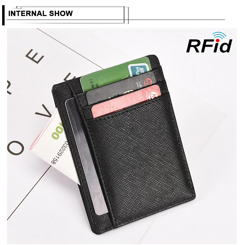 Тонкие держатели кредитных карт унисекс с блокировкой RFID тонкий защитный чехол
