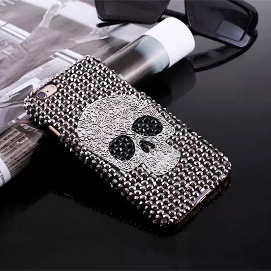 

Skull Phone Case Diamond Cover For Xiaomi Redmi 9A 9C Note 9 9S 9 Pro Mi 9T Pro Lite 8A 7A 6A Bling Capa