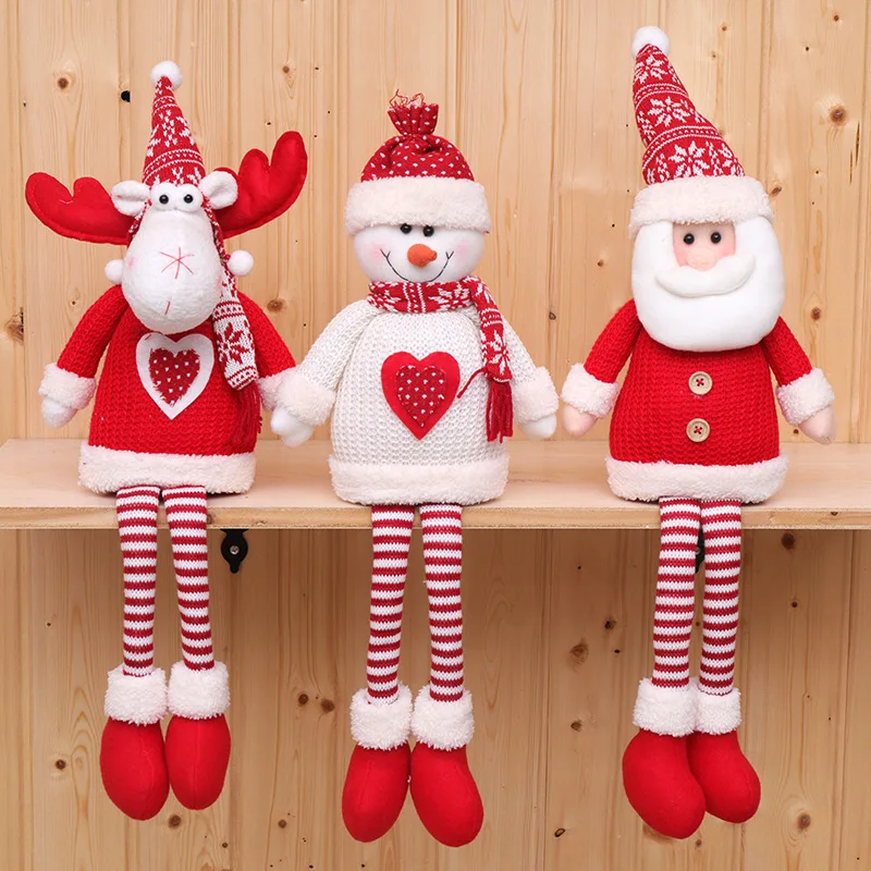 

2022 New Year's Retractable Santa Claus Elk Snowman Fabric Doll Desktop Christmas Decoration Scene Supplies, Gift Products