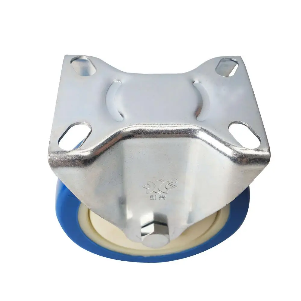 

1 Pc Caster 5 Inch Light Flat Bottom Single Axle Blue Pvc Directional Wheel Logistics Trolley Tool Car