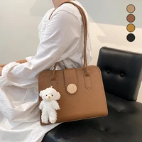 pu leather shoulder bags for women casual underarm bag large capacity exquisite tote handbag designed cute top handle pack new