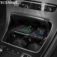 car wireless charger qi new phone charger charging dock charger usb for mercedes benz w205 amg c43 c63 amg glc43 glc63 x253 15w