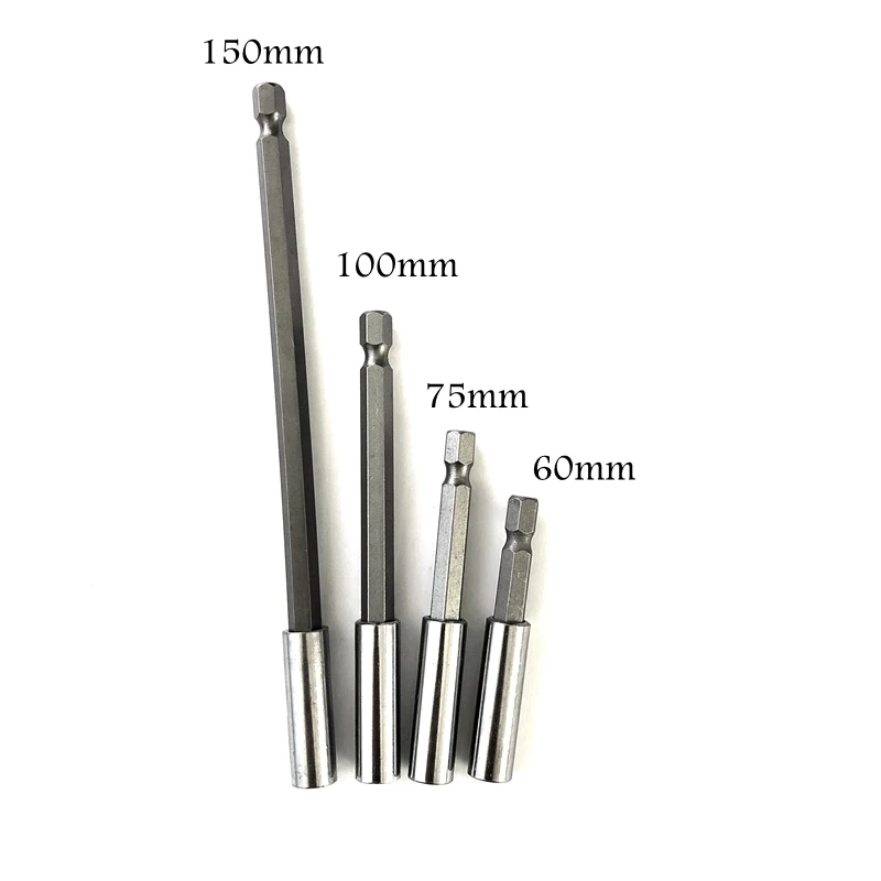 High Quality Magnetic Extension Bit Set Extensions Quick Change 1/4" 6.35mm Hex Rod Shank Long Handle 60 75 100 150 mm