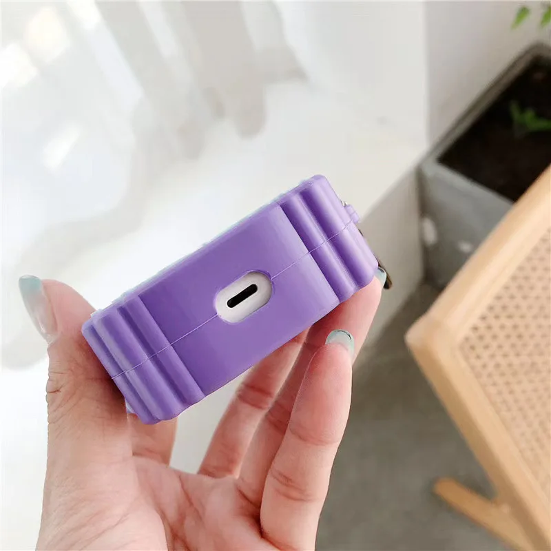 

Hot Cute 3D Purple butterfly Soft Wireless Bluetooth Headset cover For Airpods pro 2 Earphone Protective case Couqe keyring