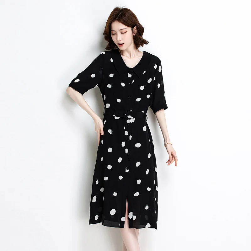 

[Новые летние товары] Jinju летняя новая повседневная шелковая рубашка с отложным воротником для женщин нежная и элегантная