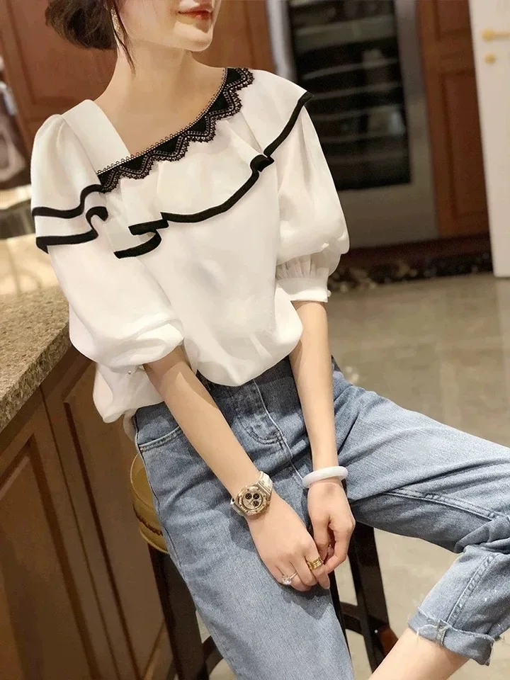 

Women Cotton Fashion Cotton Ladies Tee Shirt lavender Short Sleeve Tops Tee Shirt