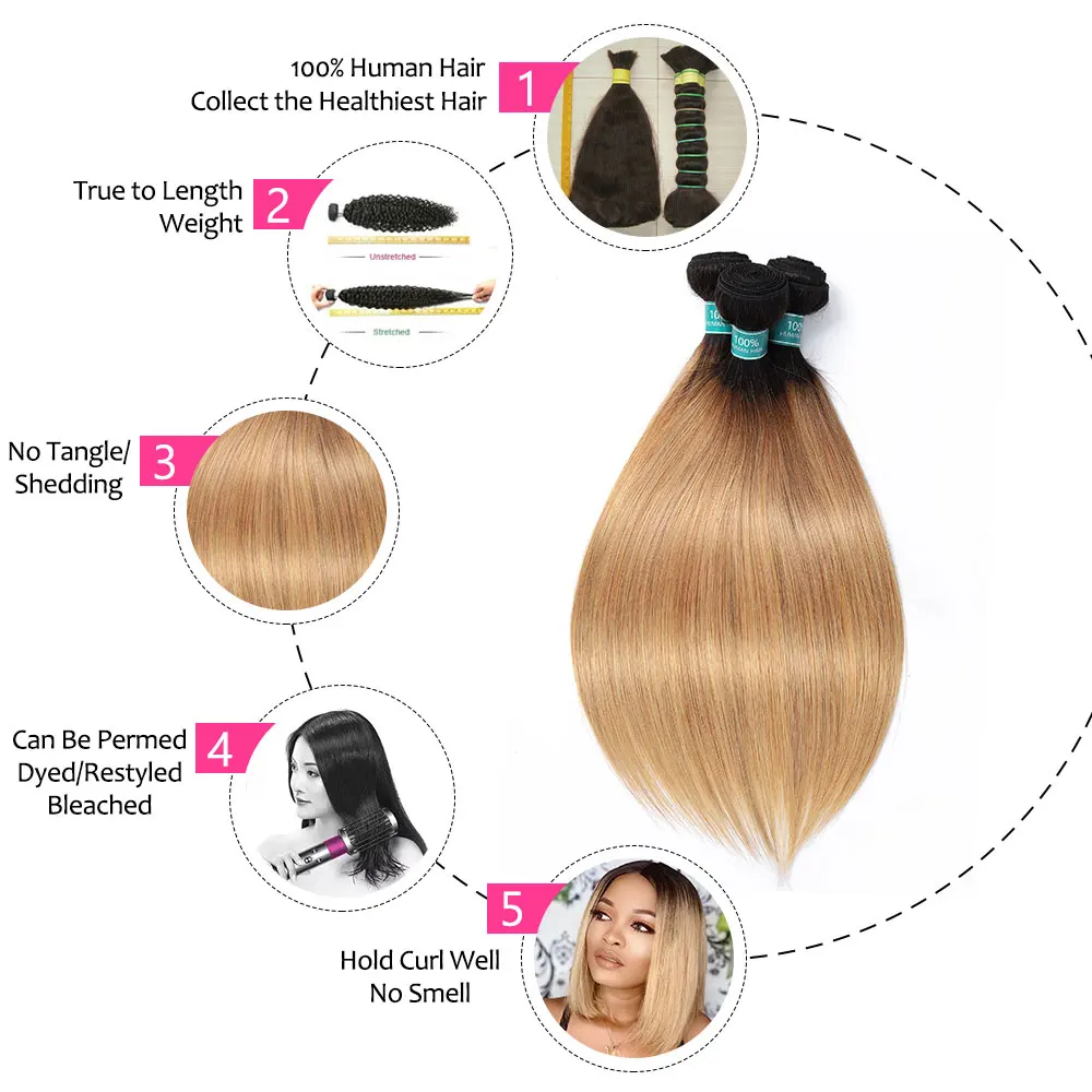 Бразильские Прямые пряди волос с закрытием шикарные светлые бразильские волосы