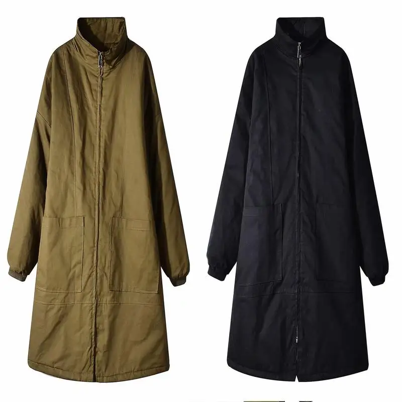 

fashion tooling New in autumn and winter of 20 long Quilted Cotton women's cotton padded clothes cotton clothes European and Ame