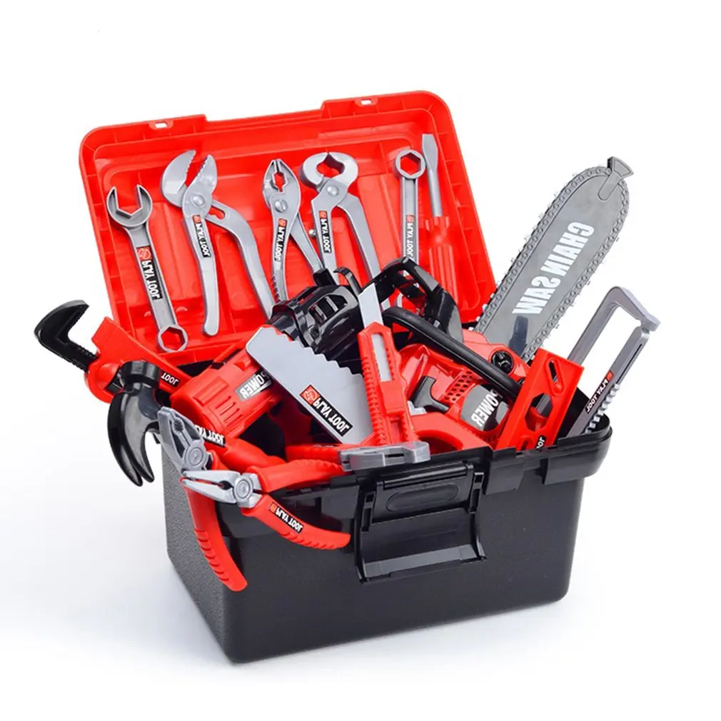 

47 Pcs Multi-function Children's Toolbox Engineer Simulation Repair Tool Pretend Toy Electric Drill Screwdriver Tool Kit