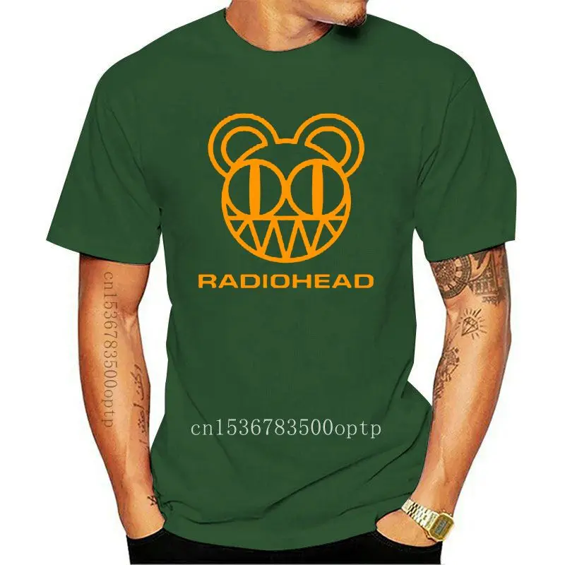 

New Radiohead Bear Rock Band Logo Men's Black T Shirt Size S To 3xl Summer Cotton T-shirt Fashion