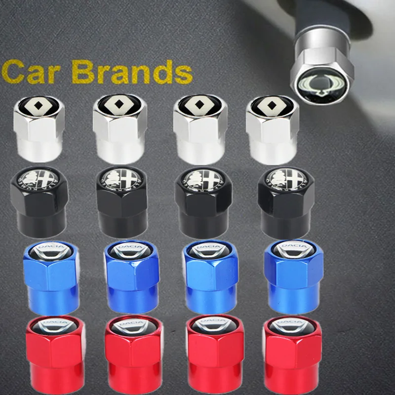 4 шт. алюминиевые колпачки для стержней клапана автомобильных шин Citroen C4 Picasso C4L C3 XR