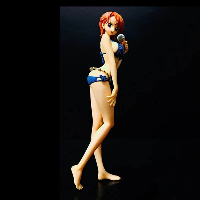 7&quot One Piece Nami Swimsuit Anime Sexy Figures Ice-Cream Golden Cat Sticker Original Version PVC Action Figure Toy BOX 17CM Q350 | Игрушки