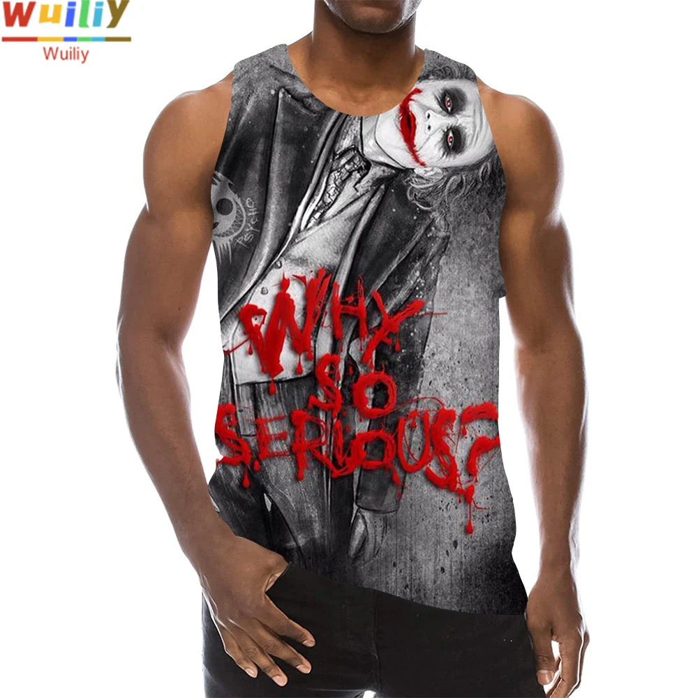 

Мужская майка без рукавов с 3D-принтом клоуна Джокера