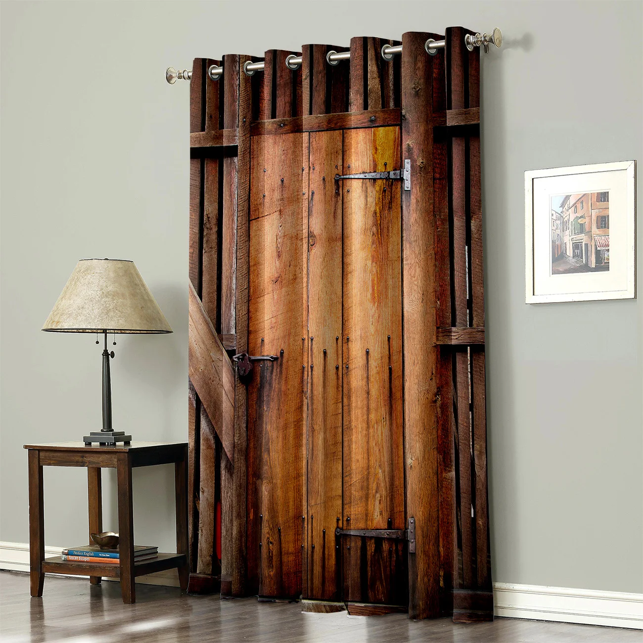 Деревянные двери в ретро винтажном доме шторы для комнаты большие оконные темные