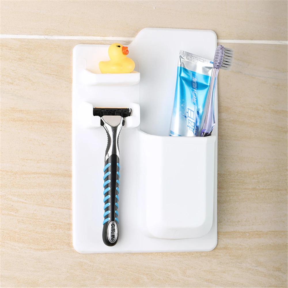 

Creative Household Daily Necessities Silicone Toothbrush Holder Bathroom Wall-Mounted Toothbrush Rack Brush Holder